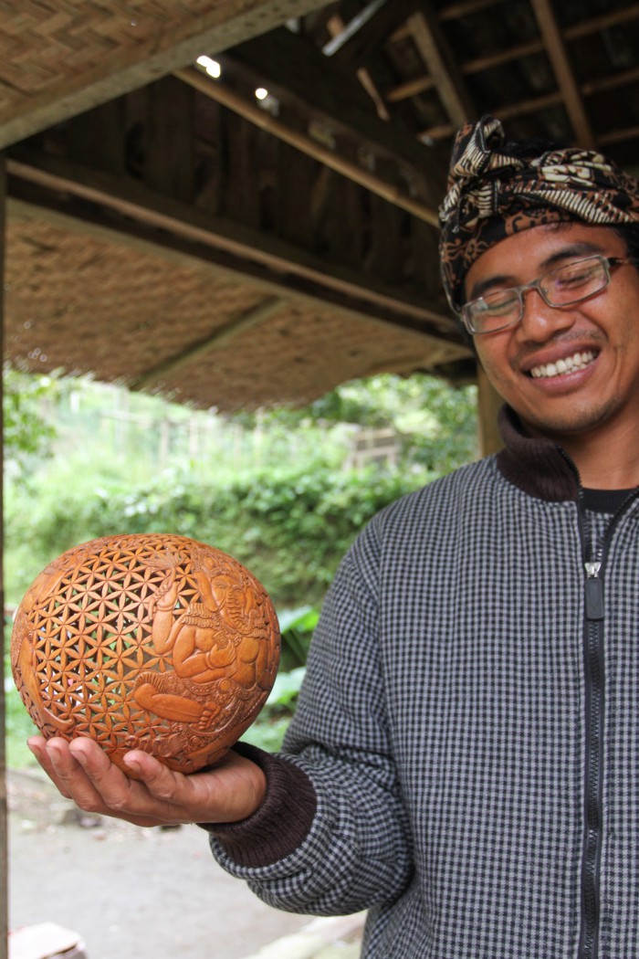 Coconut crafting, Ubud, Bali