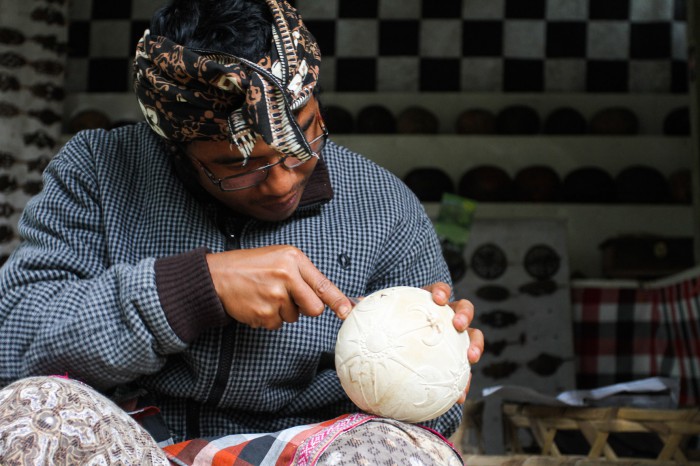 Coconut crafting, Ubud, Bali